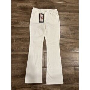 Soundstyle Women’s Size 6 White Jeans Bootcut High Rose Slimming Denim